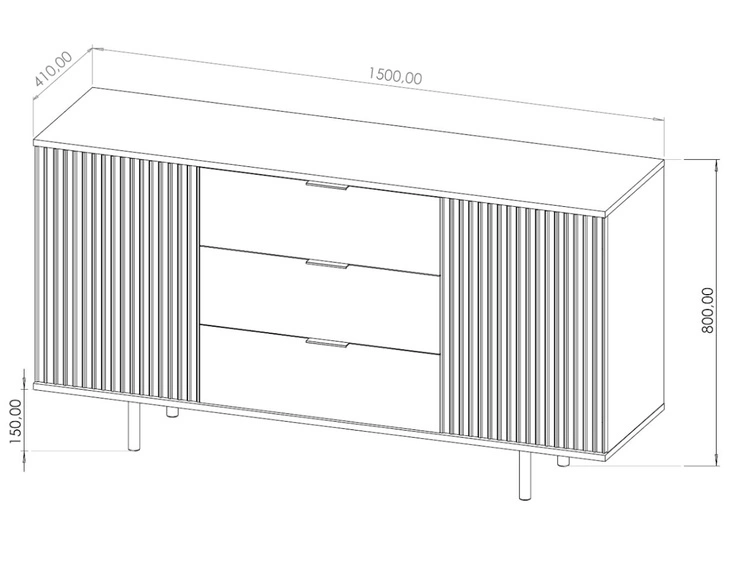 Komoda z drzwiami i szufladami Ankara Czarna