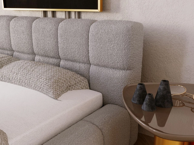 Łóżko tapicerowane z pojemnikiem i stelażem 180x200 Alicante Szare