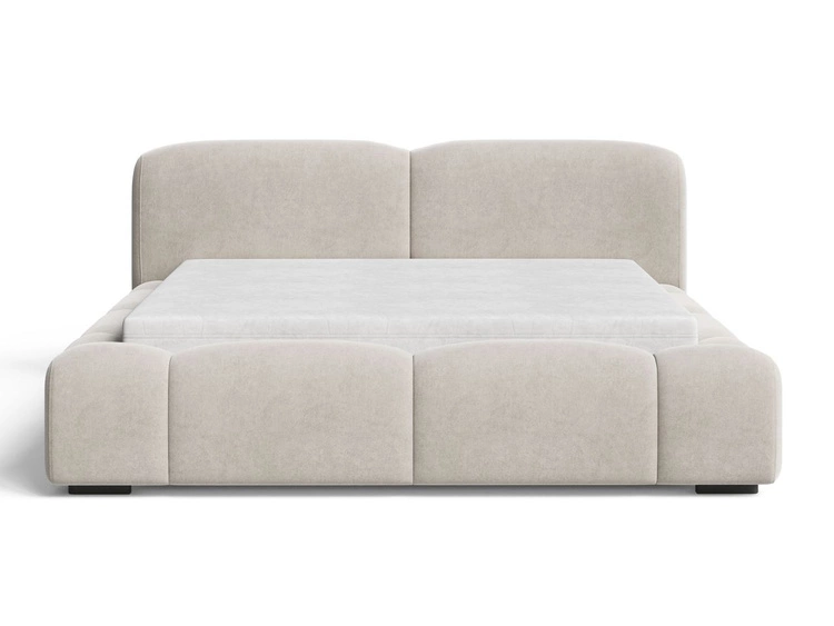 Łóżko tapicerowane z pojemnikiem i stelażem 180x200 Aubi Beżowe