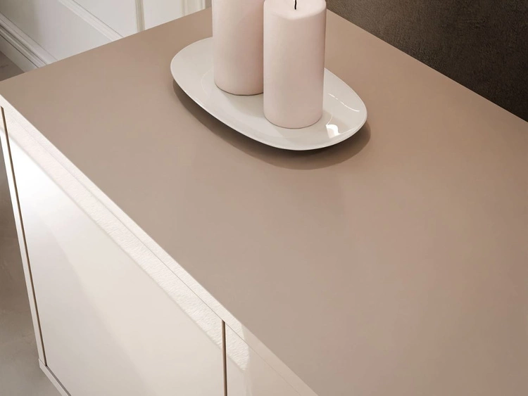 Szafka RTV pod telewizor z drzwiczkami na srebrnych nogach Vivance Kaszmir połysk