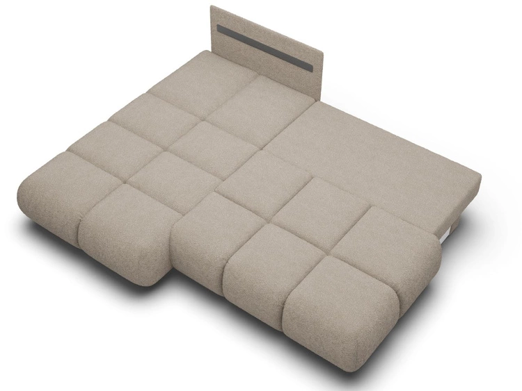 Narożnik z funkcją spania i pojemnikiem Lewy Milet Jasnoszary