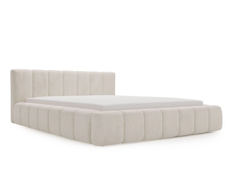 Łóżko tapicerowane z pojemnikiem i stelażem 120x200 Orio Beżowy