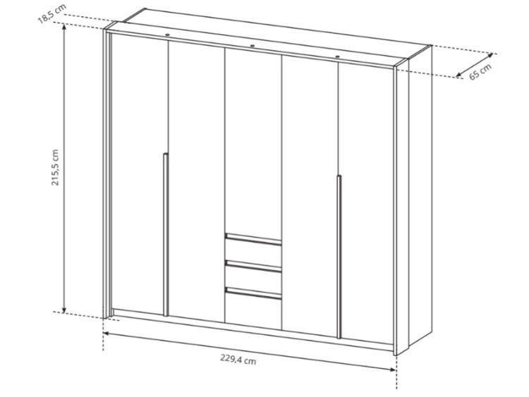 Zestaw mebli do sypialni Baffi Dąb Craft Złoty, Biały