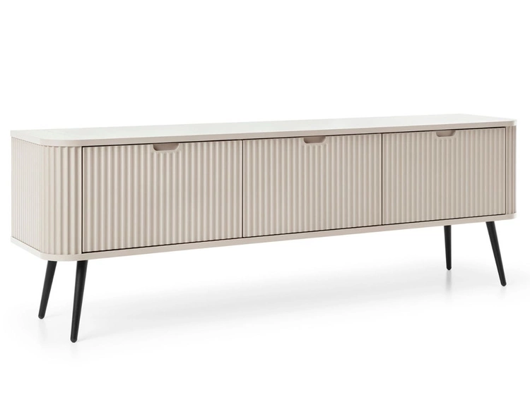 Szafka pod telewizor z drzwiczkami na złotych nogach Viva Beżowa