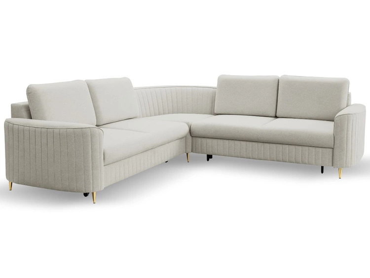 Narożnik L Lewy z funkcją spania i pojemnikiem Limon Jasny szary