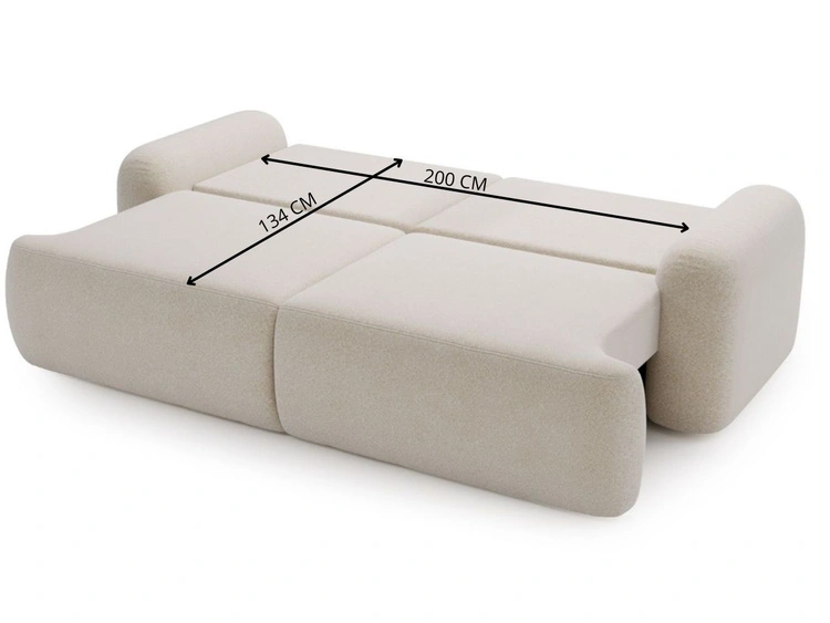 Kanapa z funkcją spania i pojemnikiem Aurio Szara