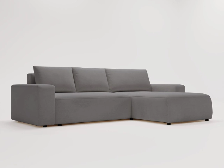 Narożnik L Prawy z funkcją spania i pojemnikiem Tazones Ciemnoszary