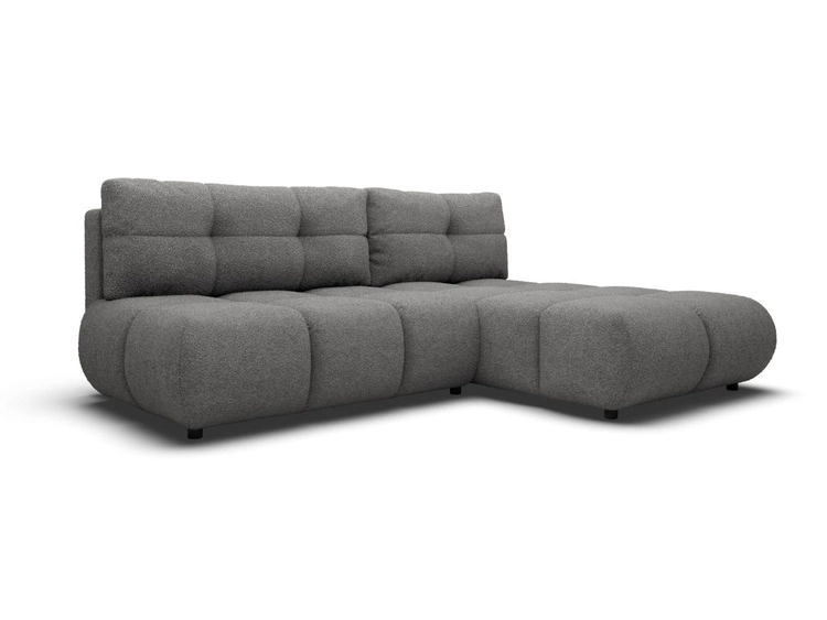 Narożnik z funkcją spania i pojemnikiem Prawy Milet Szary