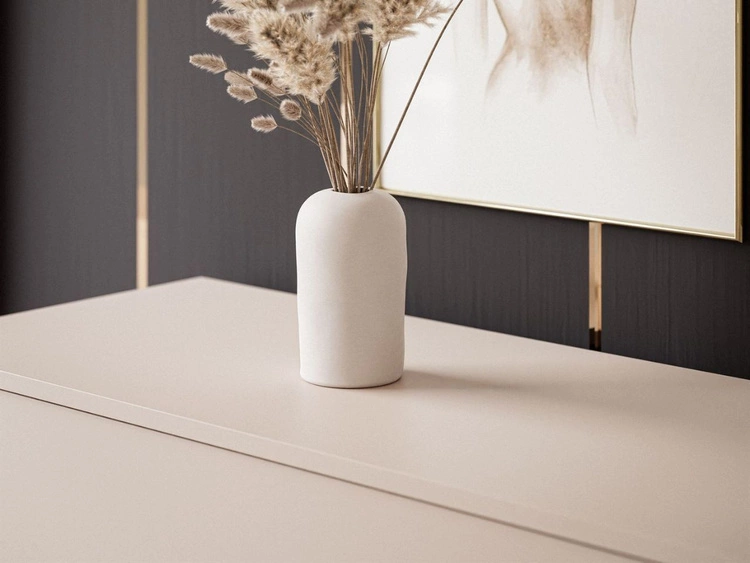 Komoda z drzwiami, szufladami i oświetleniem LED Nuveo Kaszmirowa