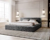 Łóżko tapicerowane z pojemnikiem i stelażem 180x200 cm Enjoy Szare