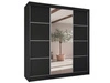 Szafa przesuwna z lustrem 200 cm Vello Czarna