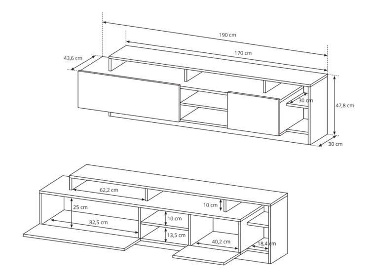 Zestaw mebli do salonu Alvano Dąb craft Złoty, Antracyt