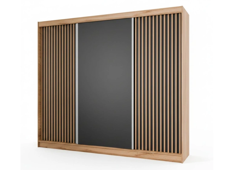 250 cm \ Czarny || Dąb wotan || Dąb Craft Złoty \ Nie