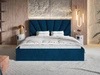 Łóżko tapicerowane z pojemnikiem i stelażem 140x200 Orlo granatowe