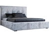 Łóżko tapicerowane z pojemnikiem i stelażem 200x200 Valencia Jasny szary
