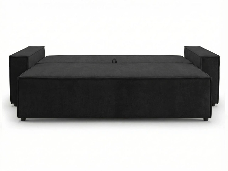 Kanapa z funkcją spania i pojemnikiem na pościel Sivra Czarna