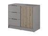 Komoda z drzwiami i szufladami Macron 105 cm Szary z lamelami