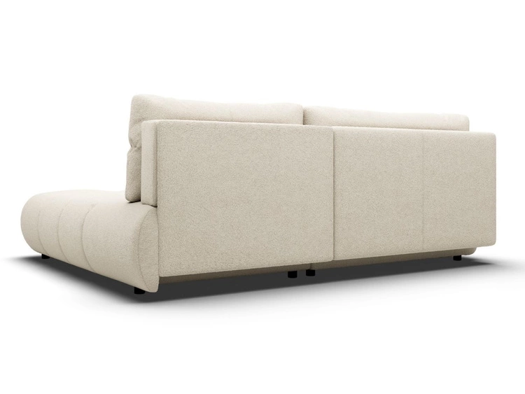 Narożnik z funkcją spania i pojemnikiem Prawy Milet Kremowy