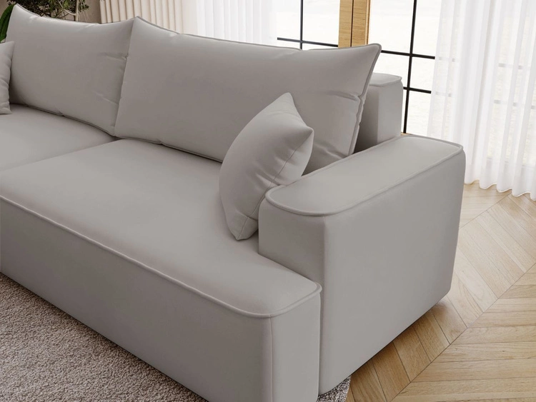 Narożnik L Lewy z funkcją spania i pojemnikiem California Jasnoszary