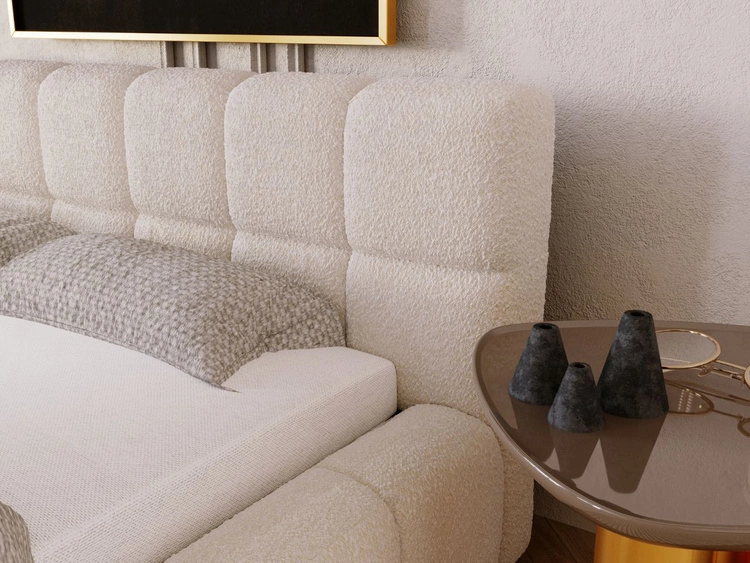 Łóżko tapicerowane z pojemnikiem i stelażem 180x200 Alicante Beżowe