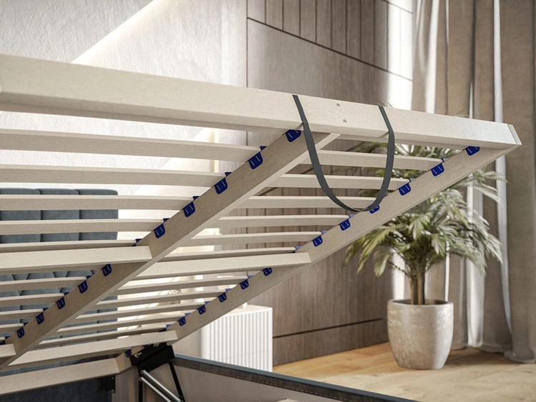 Łóżko tapicerowane z pojemnikiem i stelażem 160x200 Gaja Jasnozielone