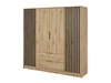 Szafa czterodrzwiowa z drzwiami uchylnymi 206 cm Macron Dąb Artisan z lamelami