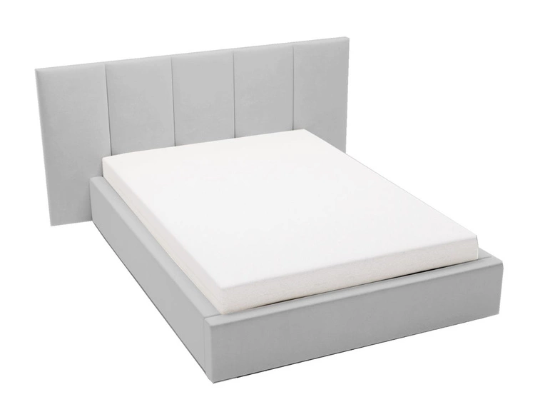 Łóżko tapicerowane z pojemnikiem i stelażem 120x200 cm Lizbona Jasnoszare