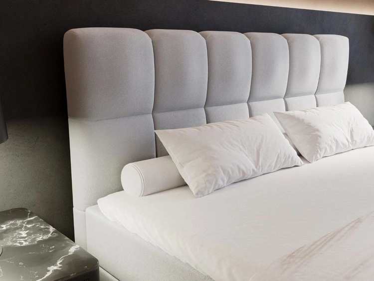 Łóżko kontynentalne z pojemnikiem na pościel 140x200 Alicante Szare