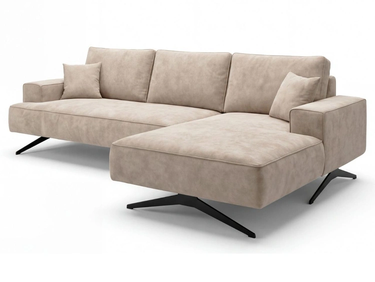 Narożnik L Prawy na metalowych nóżkach Leto beżowy