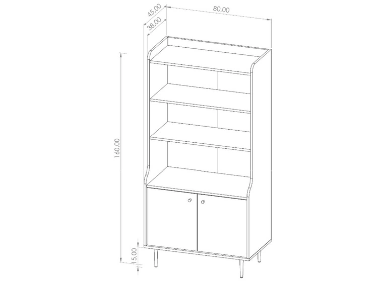 Regał z drzwiczkami Vasa Brązowy