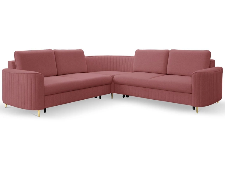 Narożnik L Prawy z funkcją spania i pojemnikiem Limon Czerwony