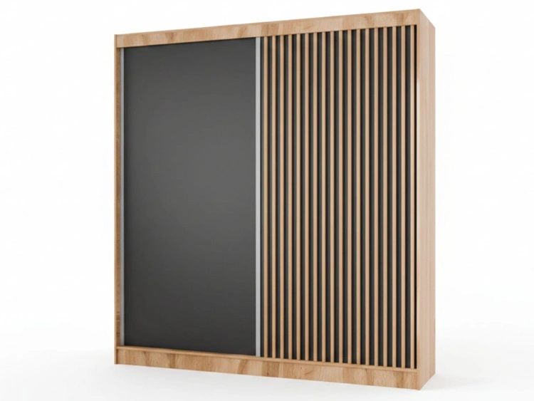 200 cm \ Czarny || Dąb wotan || Dąb Craft Złoty \ Nie