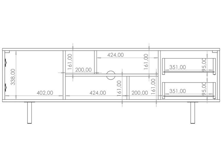 Szafka pod telewizor z szufladami i drzwiczkami Ankara Czarna
