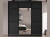 Szafa przesuwna z lustrem 200 cm Maia Czarna