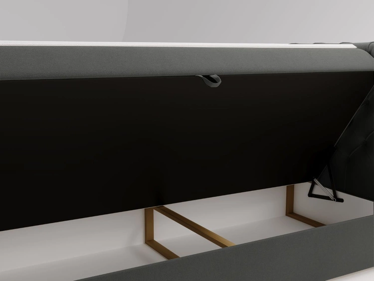 Łóżko kontynentalne z pojemnikiem na pościel 160x200 Montego Antracytowe