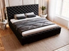 Łóżko tapicerowane z pojemnikiem i stelażem 180x200 Astra Czarny