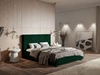 Łóżko tapicerowane z pojemnikiem i stelażem 120x200 Toreto Ciemnozielone