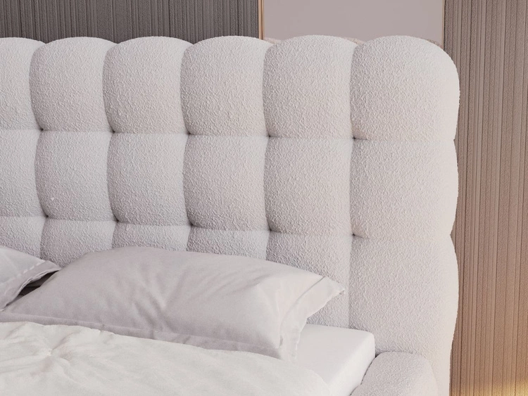 Łóżko tapicerowane z pojemnikiem i stelażem 200x200 Twist Szary