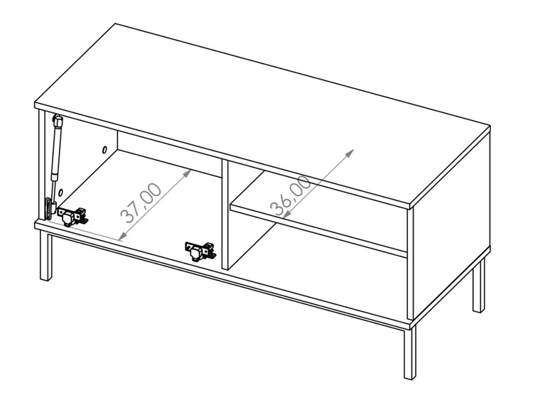 Szafka pod telewizor z drzwiczkami Soroko Czarny