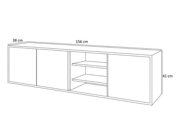 Szafka RTV pod telewizor wisząca z drzwiczkami Vivance Czarny i dąb artisan