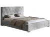 Łóżko tapicerowane z pojemnikiem i stelażem 140x200 Tivoli Jasnoszare