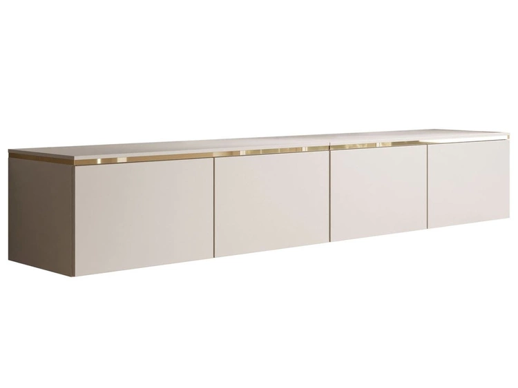 Szafka RTV wisząca w stylu glamour z oświetleniem LED Celle kaszmir mat