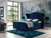 Łóżko kontynentalne z pojemnikiem na pościel 160x200 Kate Ciemnoniebieskie