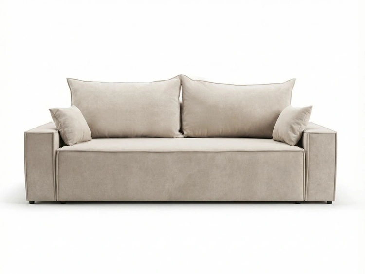 Kanapa z funkcją spania i pojemnikiem na pościel Sivra Beżowa