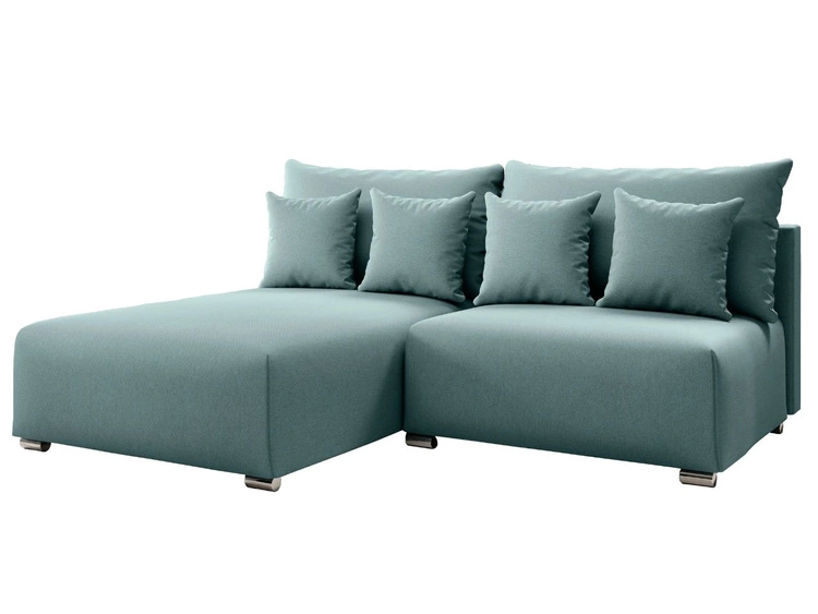 Narożnik L Lewy z funkcją spania i pojemnikiem Ronni Jasny niebieski