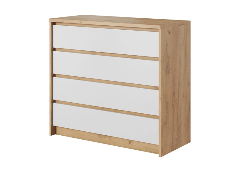 Zestaw mebli do sypialni Baffi Dąb Craft Złoty, Biały