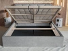 Łóżko tapicerowane z pojemnikiem i stelażem 140x200 Orlo ciemnoszare