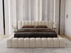 Łóżko tapicerowane z pojemnikiem na pościel i stelażem 180x200 Italia Beżowe