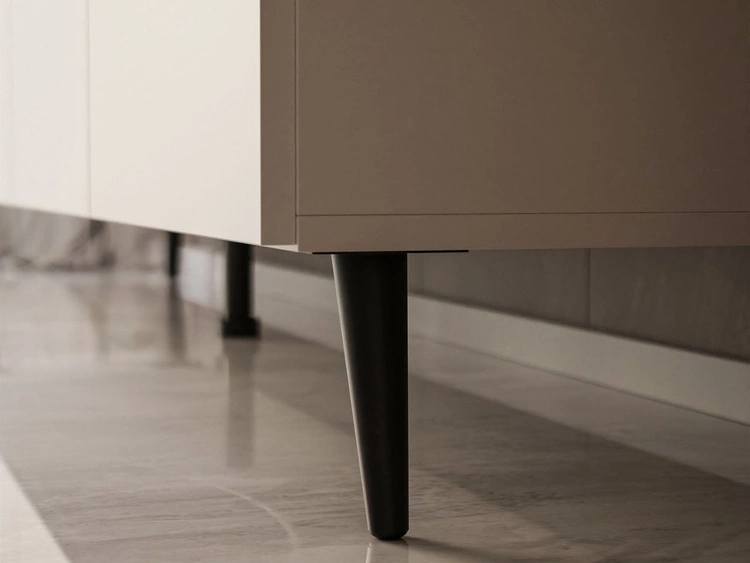 Szafka RTV pod telewizor z drzwiczkami na czarnych nóżkach 100 cm Nodoo Kaszmir