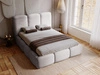 Łóżko tapicerowane z pojemnikiem i stelażem 140x200 cm Bubble Jasnoszare